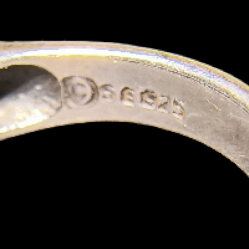 Vintage Sterling Silver Multi-Stone Inlay Ring - Picture 11 of 12